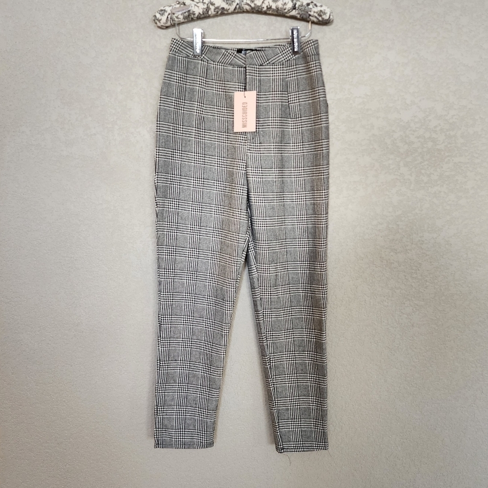 Missguided Checkered trouser size 4 pants ankle style